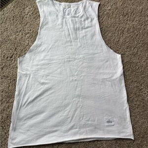 Alo White Sleeveless Tank Top
